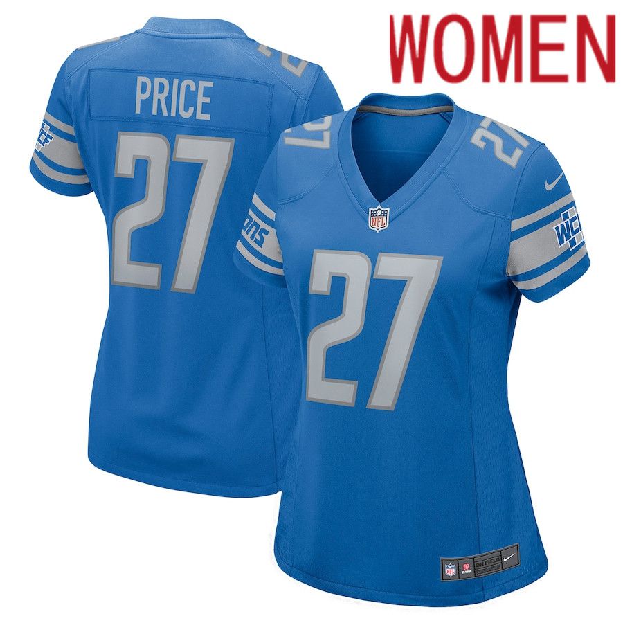 Women Detroit Lions #27 Bobby Price Nike Blue Player Game NFL Jersey->women nfl jersey->Women Jersey